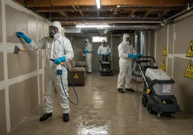 Basement Moisture Removal and Structural Drying process in River Oaks, TX